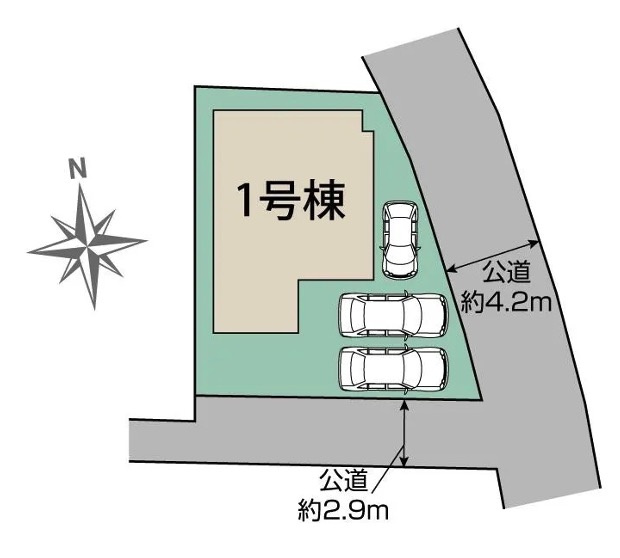 [新築住宅] 熊谷市円光2丁目 全1棟の区画図