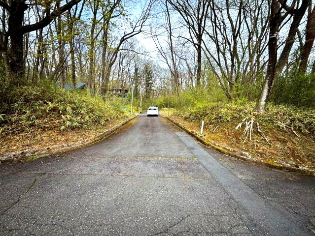 ロイヤルバレー別荘地内　建築条件なし　土地の前面道路含む現地写真