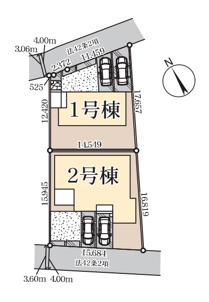 [新築住宅] 熊谷市拾六間 第6 全2棟の区画図