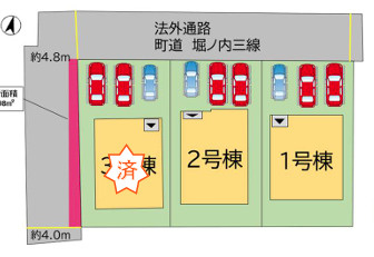 糟屋郡粕屋町戸原東１丁目１期　2号棟の区画図