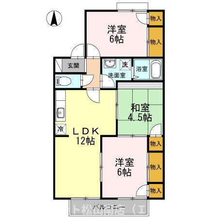 【間取り】 | フレンドリー９１　E棟