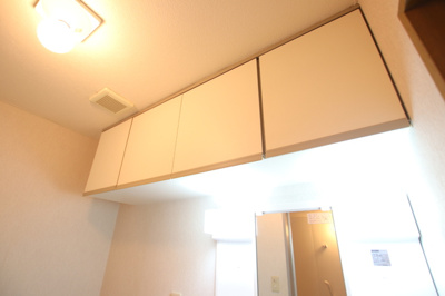 洗面所上部に棚あり