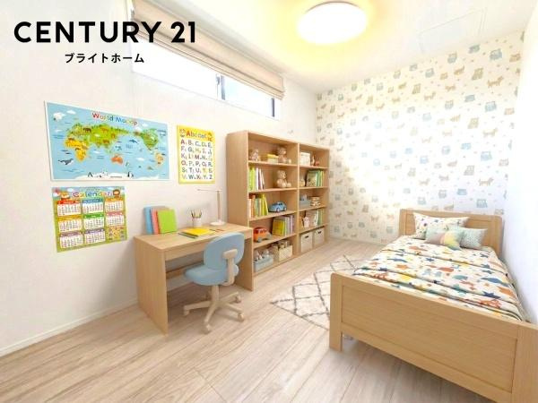 横浜市港北区新吉田東２丁目の新築一戸建の洋室|落ち着きのある洋室です！
休日はこちらでおくつろぎ下さい♪
※家具等はCGでの参考レイアウトです。