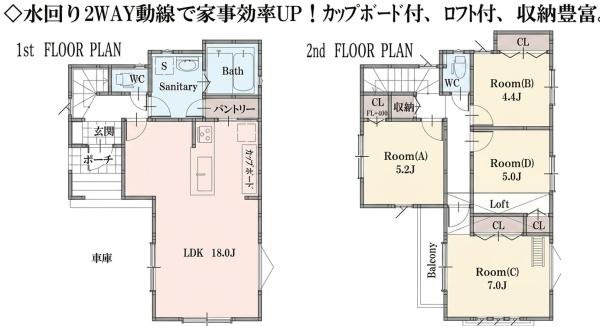 横浜市保土ケ谷区和田２丁目の新築一戸建の間取り|使い勝手の良い4LDK
お気軽にお問い合わせください。
