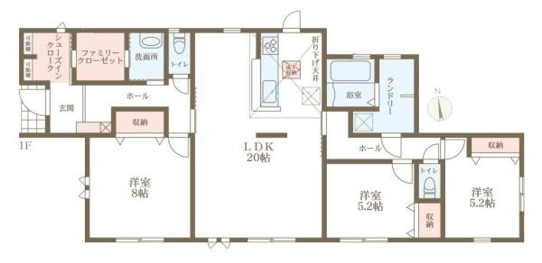リーブルガーデン矢田山町 １号棟 ／新築一戸建の間取り
