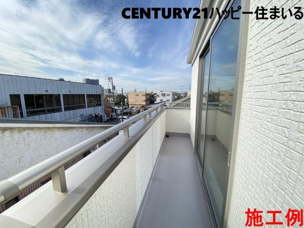 西尾市中畑町宮東22番　全4棟・D号棟のバルコニー|施工例