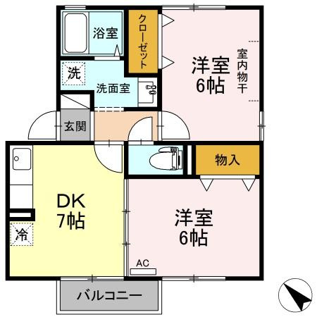 【間取り】 | ハイツ　トベラC棟