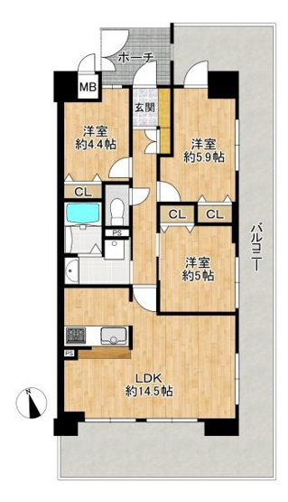 【間取り】 | イトーピア枚岡公園　中古マンション