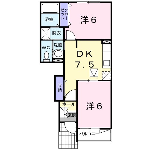 【間取り】 | ウォーター　フィールド　Ｅ