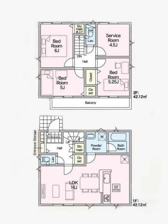 【Cradle garden】国分寺市東戸倉第５の間取り|〇 本物件【１号棟】の間取・平面図です〇敷地面積：125.96㎡　建物面積：84.24㎡　　