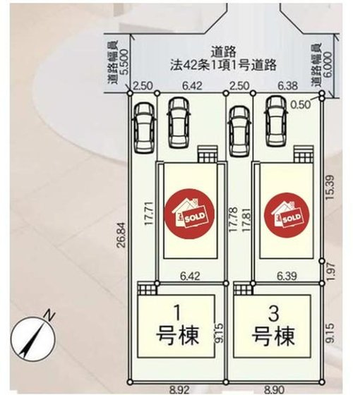 【Cradle garden】国分寺市東戸倉第５の区画図