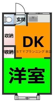 仲介手数料0円！ひまわり荘の間取り