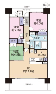【間取り】 | Ｄ’グラフォートレイクタウンⅢ棟Ｇ館 | 各部屋に収納を設置し、暮らしやすい間取り設計のお部屋です。