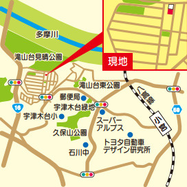 『八王子市新築戸建て』八王子市丸山町13-7【仲介手数料無料】の地図|～仲介手数料無料☆八王子ひなた不動産～八王子市丸山町　新築戸建て