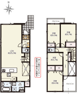 『八王子市新築戸建て』八王子市元本郷町4-18-6【仲介手数料無料】　１２期の間取り|～仲介手数料無料☆八王子ひなた不動産～八王子市元本郷町　新築戸建て