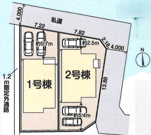『八王子市新築戸建て』八王子市中野上町3-21-14【仲介手数料無料】の区画図|～仲介手数料無料☆八王子ひなた不動産～八王子市中野上町　新築戸建て		
