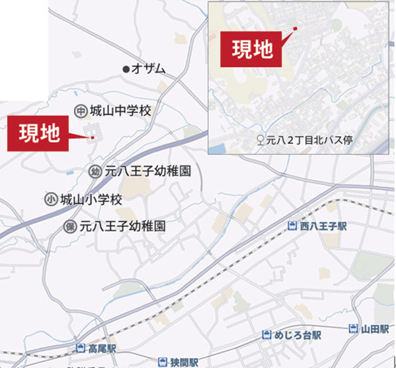 祝　成約済み　八王子市　元八王子町　新築戸建て　の地図|～仲介手数料無料☆八王子ひなた不動産～八王子市元八王子町　新築戸建て