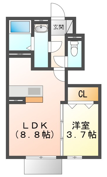 ｐｅｃｈｅｒ奥田の間取り