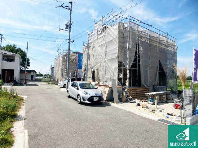 姫路市四郷町東阿保　第12期　新築一戸建ての前面道路含む現地写真|周辺は落ち着いた街並みの住宅地！子育てがしやすい住環境です！まだ未完成ですが、現地でしかわからない事もございます。是非一度ご覧ください。