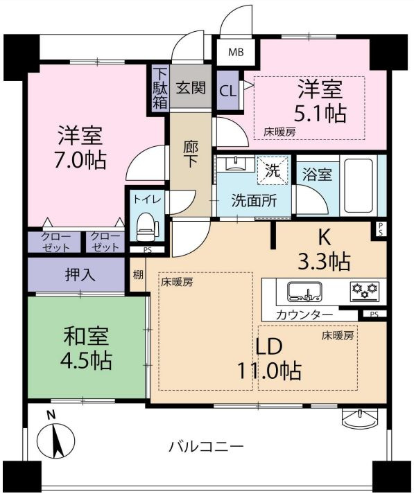 アルファステイツ明石駅前の間取り