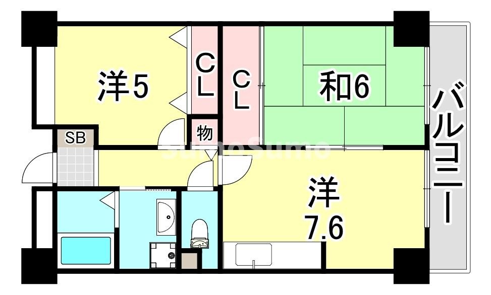 パールハイツ荒田の間取り