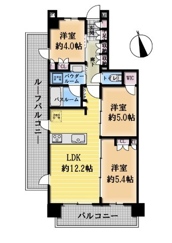 【間取り】 | ◇◆パレステージ藤沢Ⅱ◆◇ | 【3LDK】LDK約12.2帖　洋室約5.4帖・約5帖・約4帖