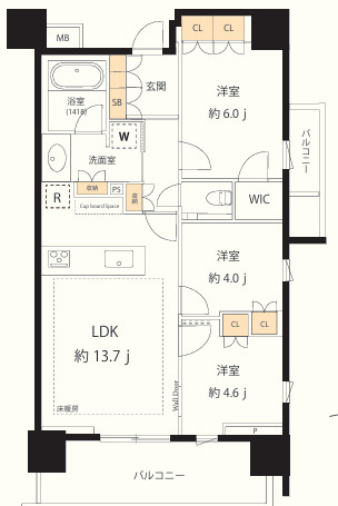 パークホームズ浅草六丁目の間取り