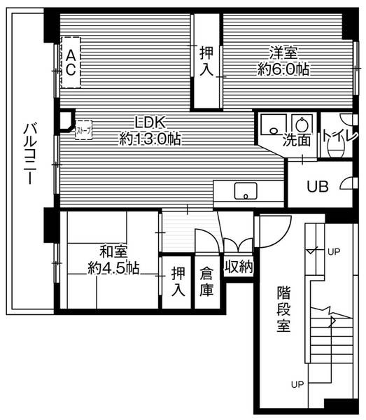 ビレッジハウス大町2号棟の間取り