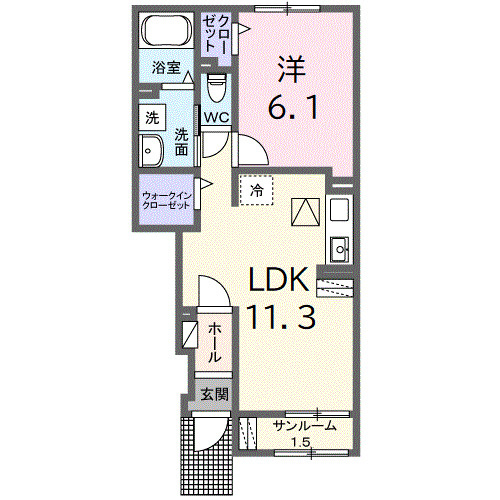 モンビーブルBの間取り