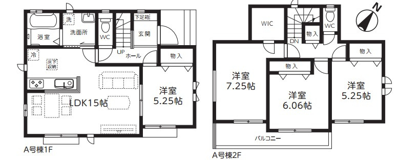所沢市青葉台第1期全1棟　新築戸建　ハートフルタウンの間取り