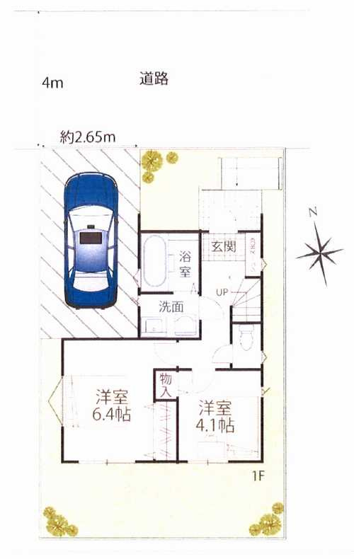 藤沢市西富2丁目　新築戸建全1棟　1号棟の区画図