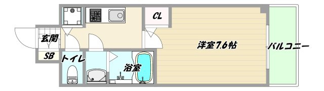 大阪市東淀川区東中島１丁目の賃貸マンションの間取り