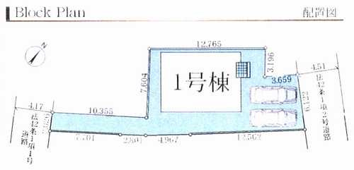 藤沢市大庭4期　新築戸建全1棟　1号棟の区画図