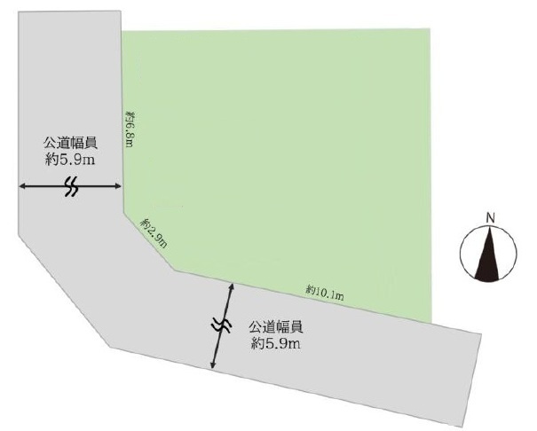 練馬区谷原5丁目　築浅×美築　南西角地の邸の区画図