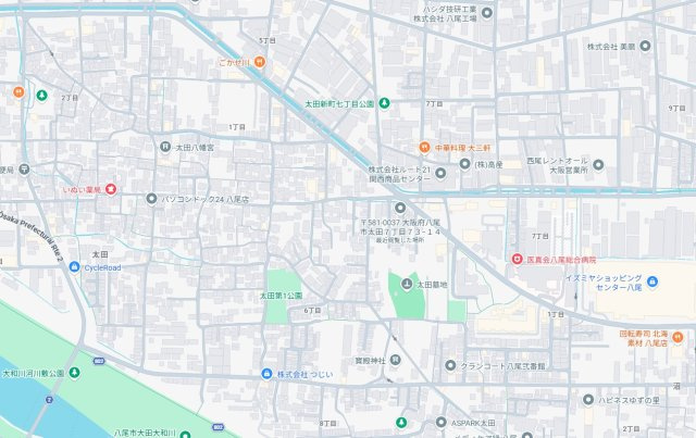 八尾市太田　新築一戸建ての地図