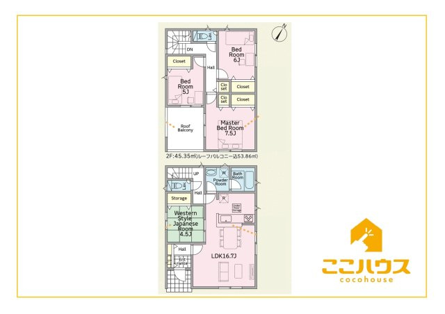 宜野湾市上原第1　新築戸建て　全4棟　6号棟の間取り|「今から見たい！」当日の見学も大歓迎！