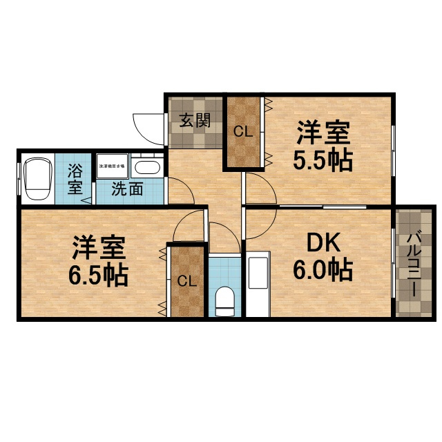 宝塚市紅葉ガ丘のアパートの間取り