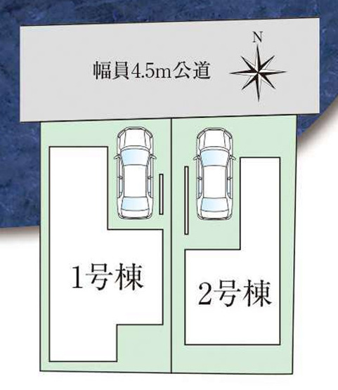 【区画図】 | 東大阪市鴻池町1丁目　【1号棟/全2棟】 | 【全2邸】フラット35S（省エネルギー性）利用可能です♪