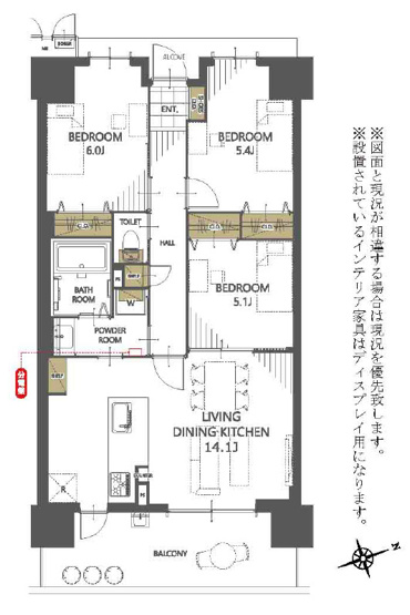 【間取り】 | ディアエスタミオ南住吉壱番館 | 【全洋室3LDK】室内水廻り設備一新！建具新調、フルリノベーション済み物件☆食洗機・バス追炊機能・浴室乾燥機・TVモニターホン完備☆安心のアフターサービス保証付き☆24時間365日緊急対応サービス付☆
