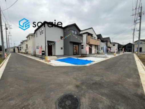 川越市中台全13棟　新築戸建　リーブルガーデンの前面道路含む現地写真|9/8　撮影