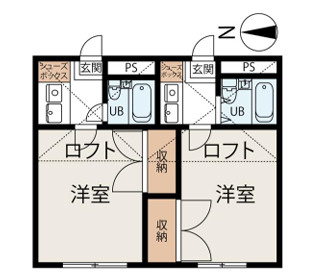 草加市手代３丁目の一棟アパートの間取り