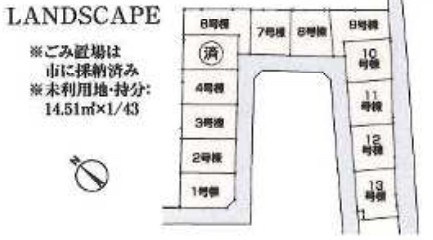 川越市中台全13棟　新築戸建　リーブルガーデンの区画図