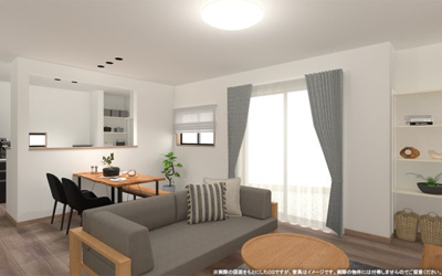 【完成予想図】 | 【LDK　イメージパース】
※画像は設計図面を基に作成したイメージです。