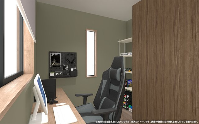 【完成予想図】 | 【ワークスペース　イメージパース】
※画像は設計図面を基に作成したイメージです。