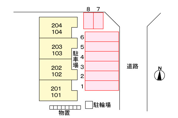 プラシードの駐車場|駐車場