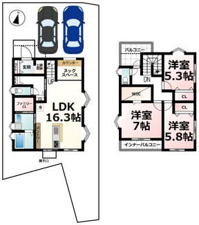 【間取り】 | 雄琴５丁目　分譲７区画２号地