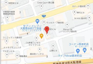 レバンガ西本町APの地図