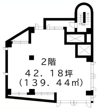 目黒区三田２丁目の店舗一部の間取り