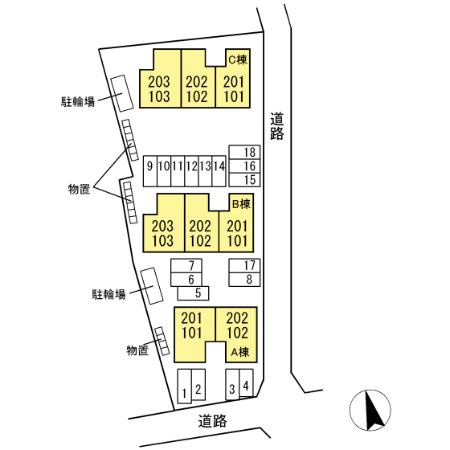メゾン・ド・ファミール　Ｂの区画図