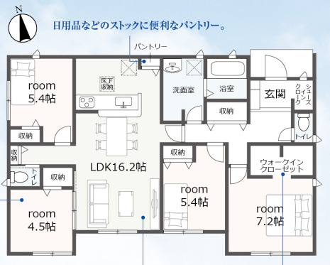 売新築戸建　中央区舞阪町長十新田の間取り